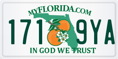 FL license plate 1719YA