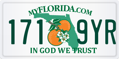 FL license plate 1719YR