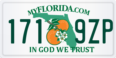FL license plate 1719ZP