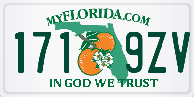 FL license plate 1719ZV