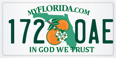 FL license plate 1720AE