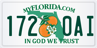 FL license plate 1720AI