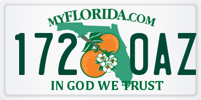 FL license plate 1720AZ