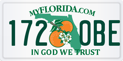 FL license plate 1720BE