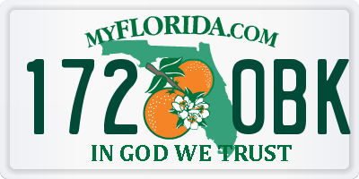 FL license plate 1720BK