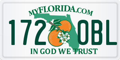 FL license plate 1720BL