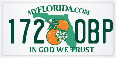 FL license plate 1720BP