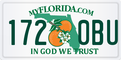 FL license plate 1720BU