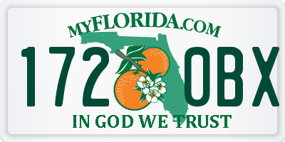 FL license plate 1720BX