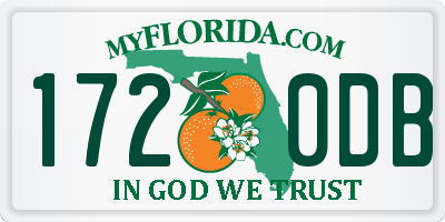FL license plate 1720DB