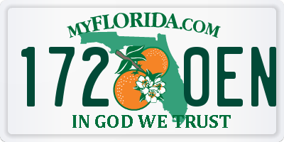 FL license plate 1720EN