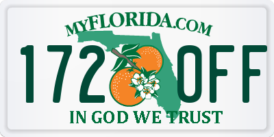 FL license plate 1720FF