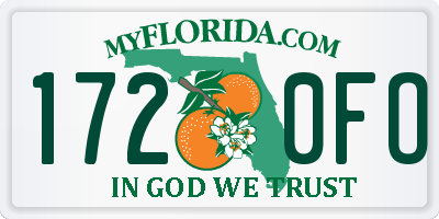 FL license plate 1720FO