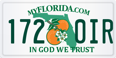 FL license plate 1720IR