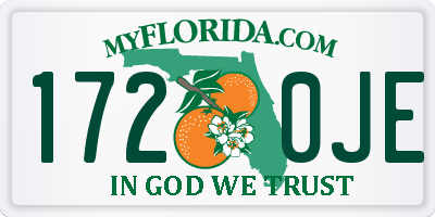 FL license plate 1720JE