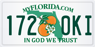 FL license plate 1720KI