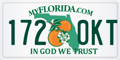 FL license plate 1720KT
