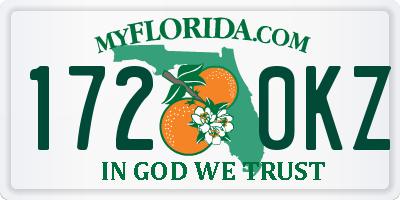 FL license plate 1720KZ
