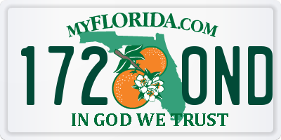 FL license plate 1720ND