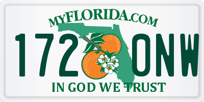 FL license plate 1720NW