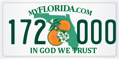 FL license plate 1720OO