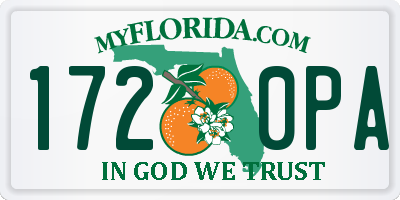 FL license plate 1720PA