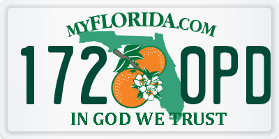 FL license plate 1720PD