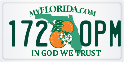 FL license plate 1720PM