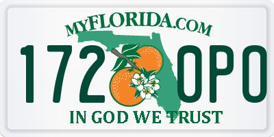 FL license plate 1720PO