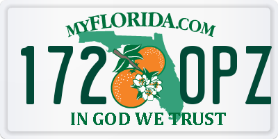 FL license plate 1720PZ