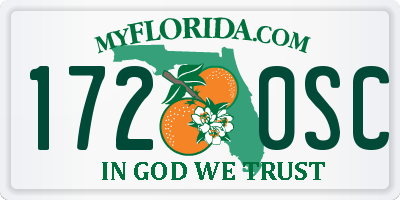 FL license plate 1720SC