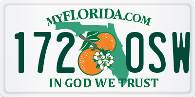 FL license plate 1720SW