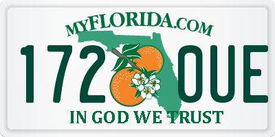 FL license plate 1720UE