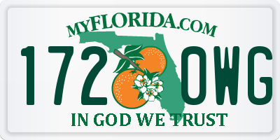 FL license plate 1720WG