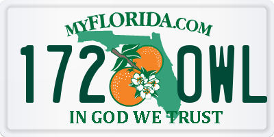 FL license plate 1720WL