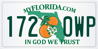 FL license plate 1720WP