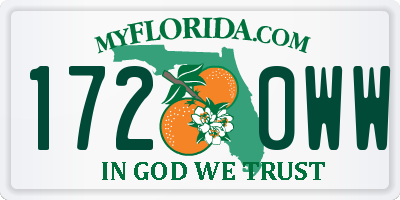 FL license plate 1720WW