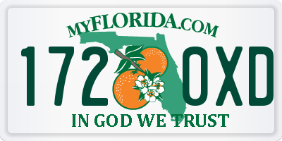 FL license plate 1720XD