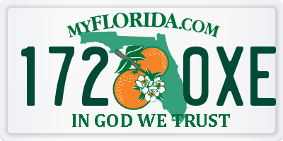 FL license plate 1720XE