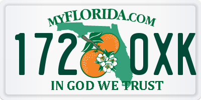 FL license plate 1720XK
