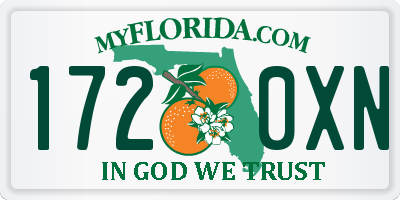 FL license plate 1720XN
