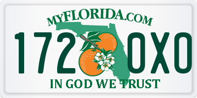 FL license plate 1720XO