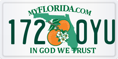 FL license plate 1720YU