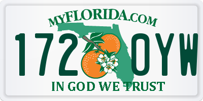 FL license plate 1720YW