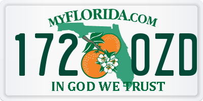 FL license plate 1720ZD