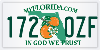 FL license plate 1720ZF