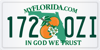 FL license plate 1720ZI