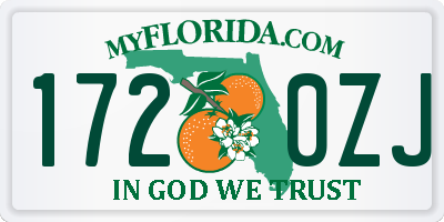 FL license plate 1720ZJ