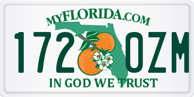 FL license plate 1720ZM