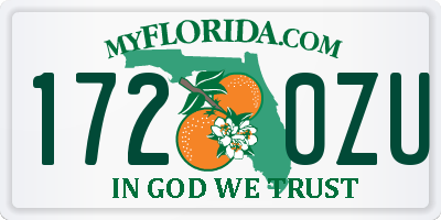 FL license plate 1720ZU